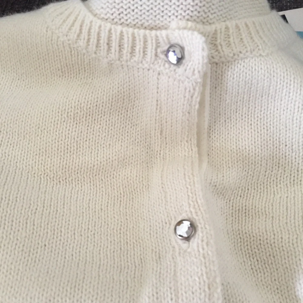 GAP Cardigan Sweater *Velvet Trim Rhinestone Buttons